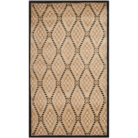 Safavieh 6 x 9 ft. Rectangle Contemporary Tibetan Black and Gold Hand Knotted Rug TB300A-6
